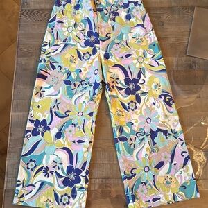 Maeve The Colette colorful stretchy wide leg pants